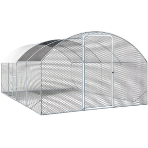 Enclos à poules dôme 15 m² parc grillagé "Cocorico" - 5 x 3 m - acier galvanisé