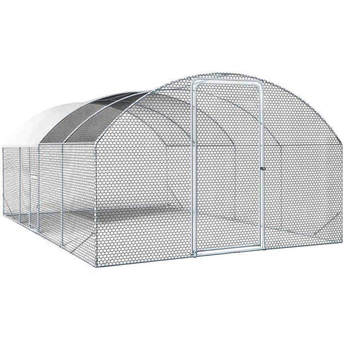 Enclos à poules dôme 15 m² parc grillagé "Cocorico" - 5 x 3 m - acier galvanisé