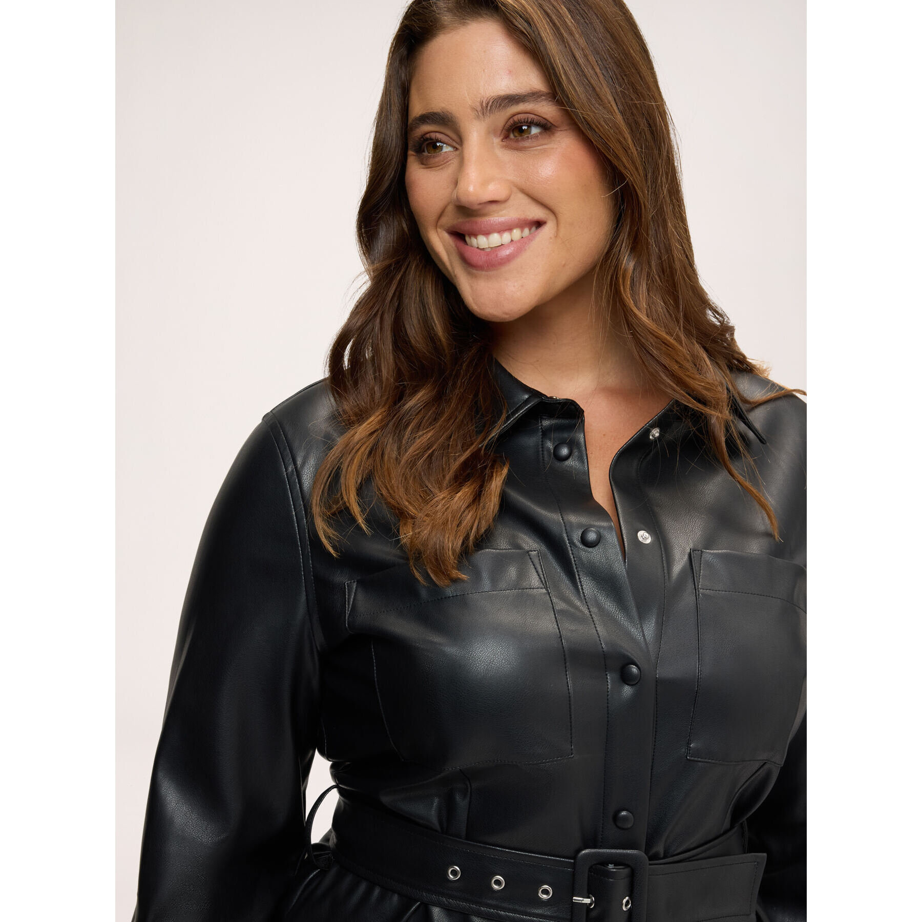 Fiorella Rubino - Vestito chemisier corto con cintura - Nero