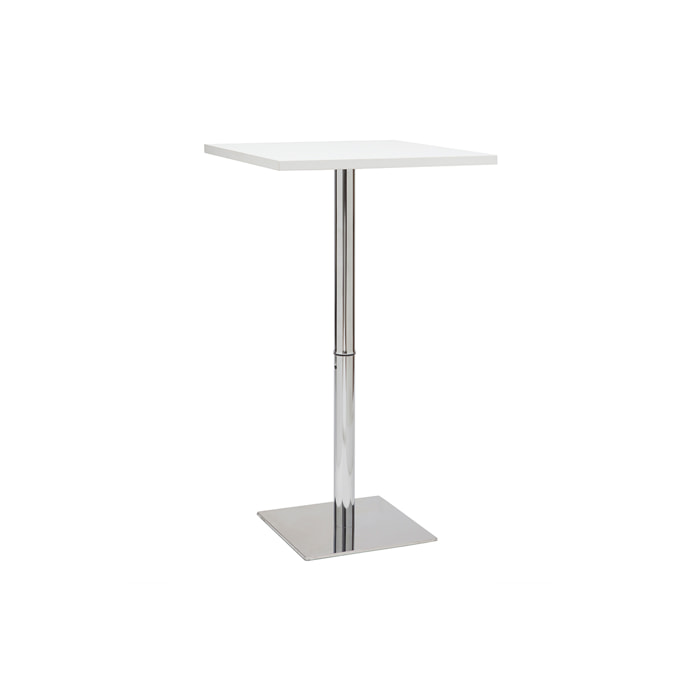 Table de bar design carrée blanche L60 cm JACK