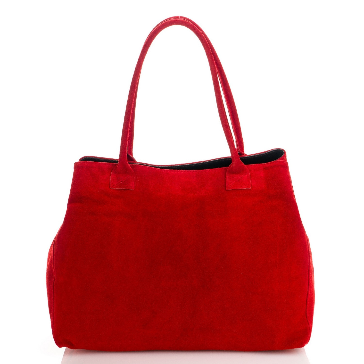 Borse Donna colore Rosso-in pelle Made in Italy 41 x 28 x 7cm