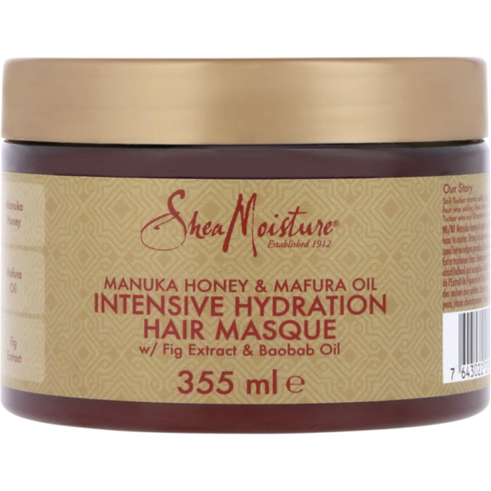 Pack de 3 - Masque Shea Moisture Hydratation Intense au Miel de Manuka et huile de Mafura (355ml)