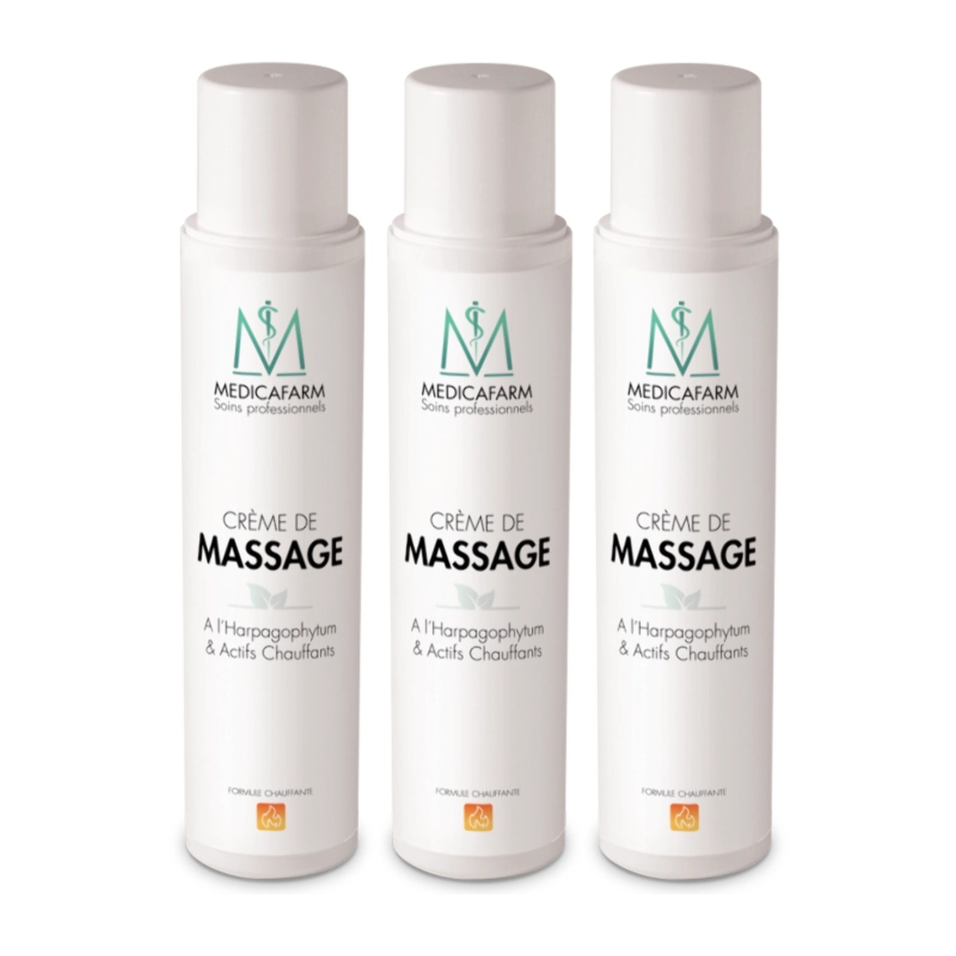 MEDICAFARM - Crème de massage à l'harpagophytum & actifs chauffants - Aide à soulager les douleurs articulaires - Maintien du confort articulaire et mobilité - Lot de 3 flacons airless 250 ml