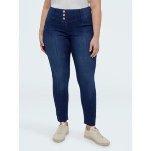 Fiorella Rubino - Jeggings dark blue con bottoni decorativi - Blu