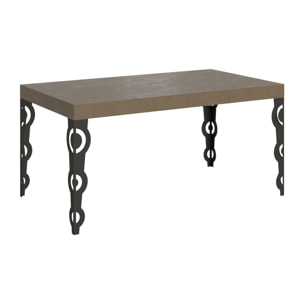 Mesa extensible 80x160/244 cm Karamay Gris Paloma estructura Antracita