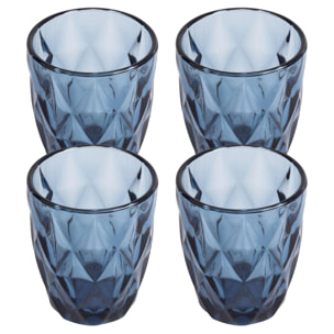 Juego de 4 vasos de cristal de 260cl azul san ignacio