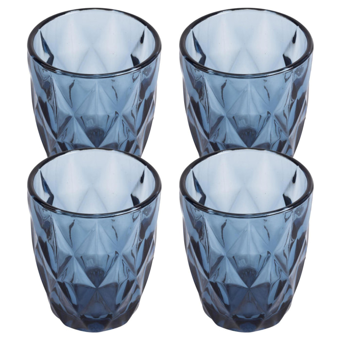 Juego de 4 vasos de cristal de 260cl azul san ignacio