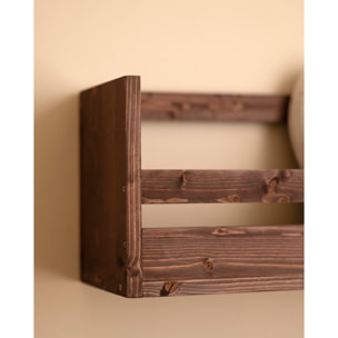 Estante zapatero de madera maciza en tono nogal de varias medidas