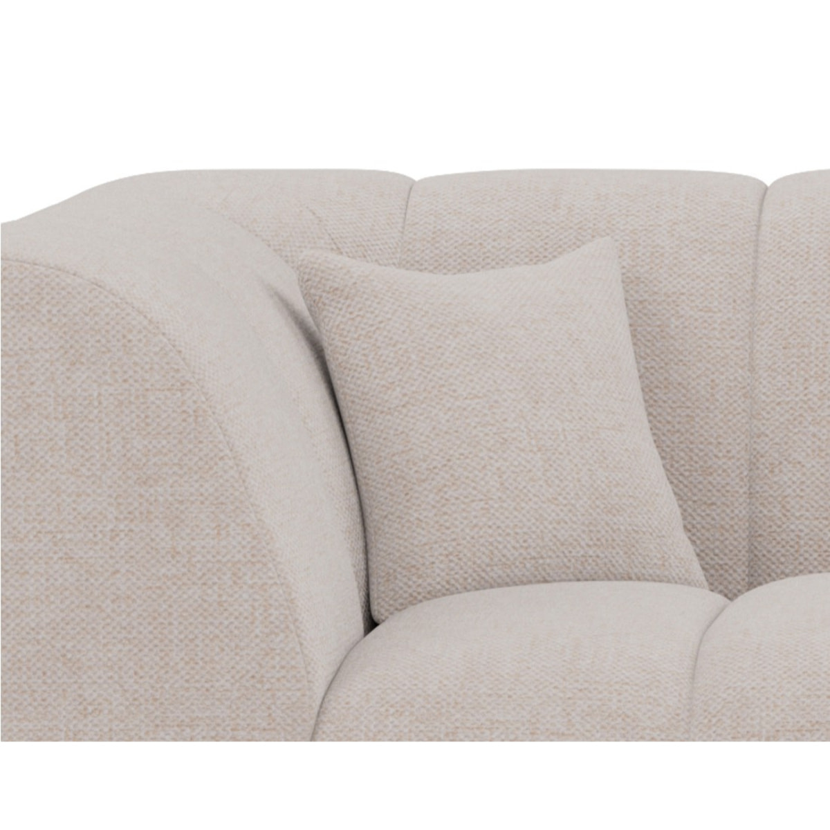 Curtis - canapé d'angle droit 4 places avec accoudoir en tissu texturé - Beige