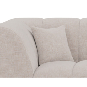 Curtis - canapé d'angle droit 4 places avec accoudoir en tissu texturé - Beige