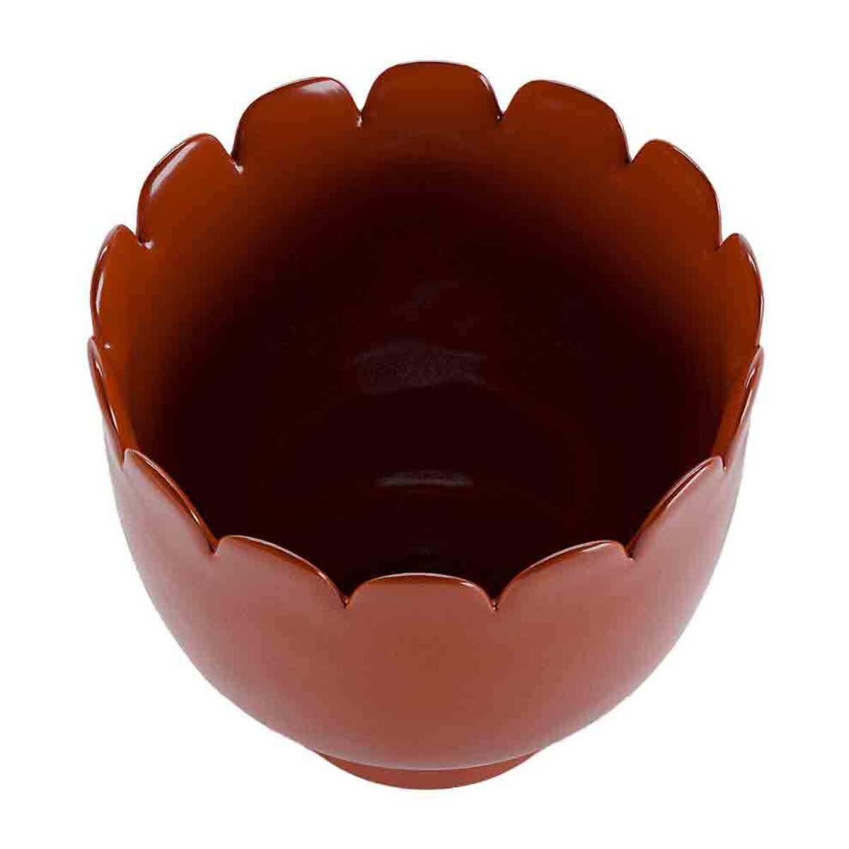 Petit vase forme tulipe en céramique rouge