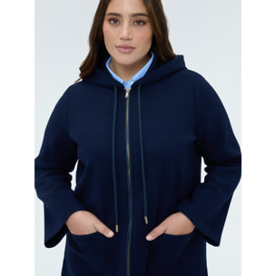 Fiorella Rubino - Giacca in panno con cappuccio - Blu