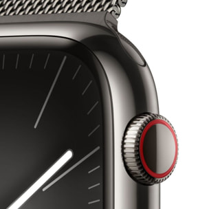 Montre connectée APPLE WATCH Serie 9 Cellular 45mm Acier/Graphite Milanais Graphite Loop