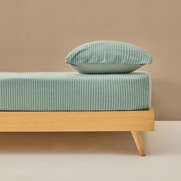 Bajera punto algodón sostenible Punto color verde Punto de algodón