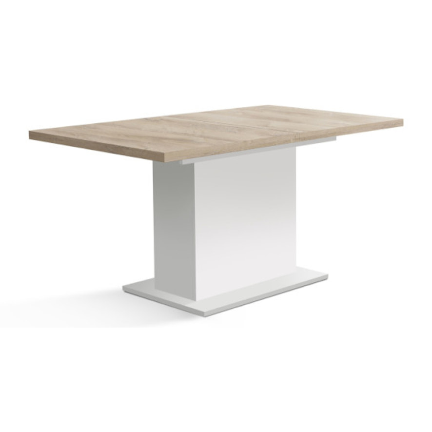 Table extensible bois et blanc mat L160/200cm - ENORA