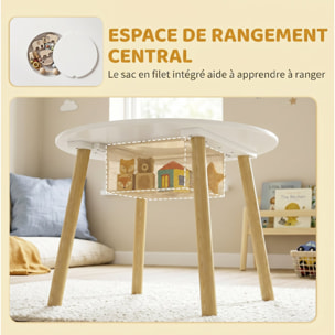 Ensemble table chaises enfant style nordique avec rangement