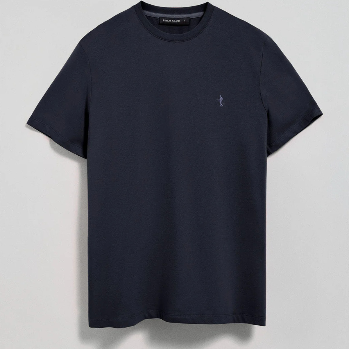 Maglietta blu marino basic a girocollo e ricamo Rigby Best