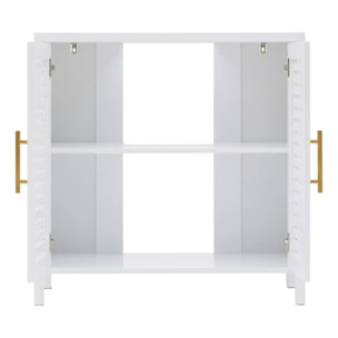 Meuble sous-lavabo Orea carré 35x70cm 2 portes blanc