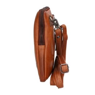 Borsa a tracolla unisex vera pelle - Modello False - 100% Made in Italy - 13.0 x 21.0 x 1.5 cm