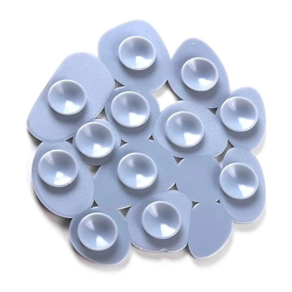 Lot de 4 Tapis antiderapants de douche ou baignoire PVC GALETS 12x13cm Gris MSV