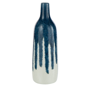 J-Line Vase Peinture Ceramique Blanc/Bleu Small