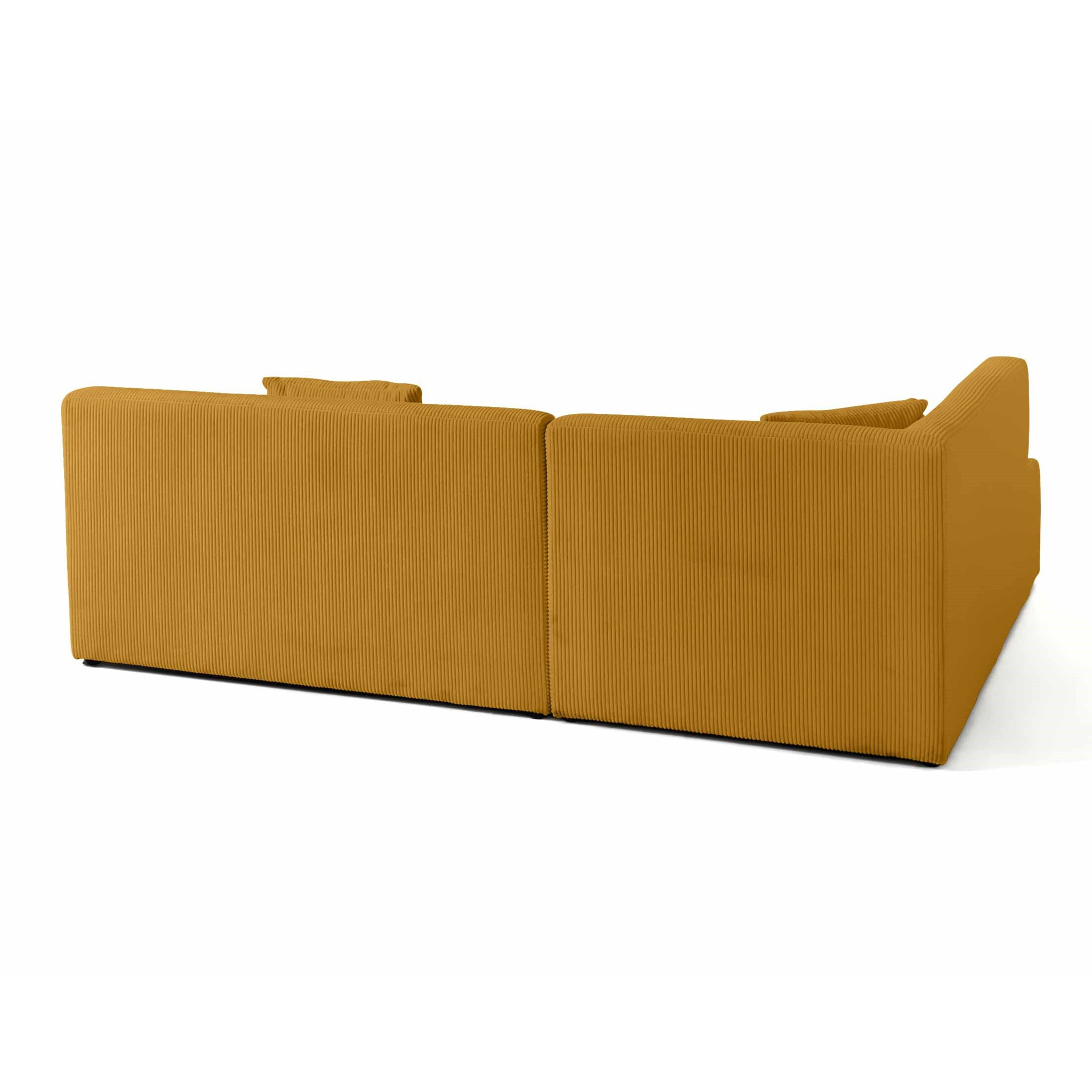 Onyx - canapé modulable d'angle gauche - 5 places - en velours côtelé - Jaune