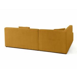 Onyx - canapé modulable d'angle gauche - 5 places - en velours côtelé - Jaune