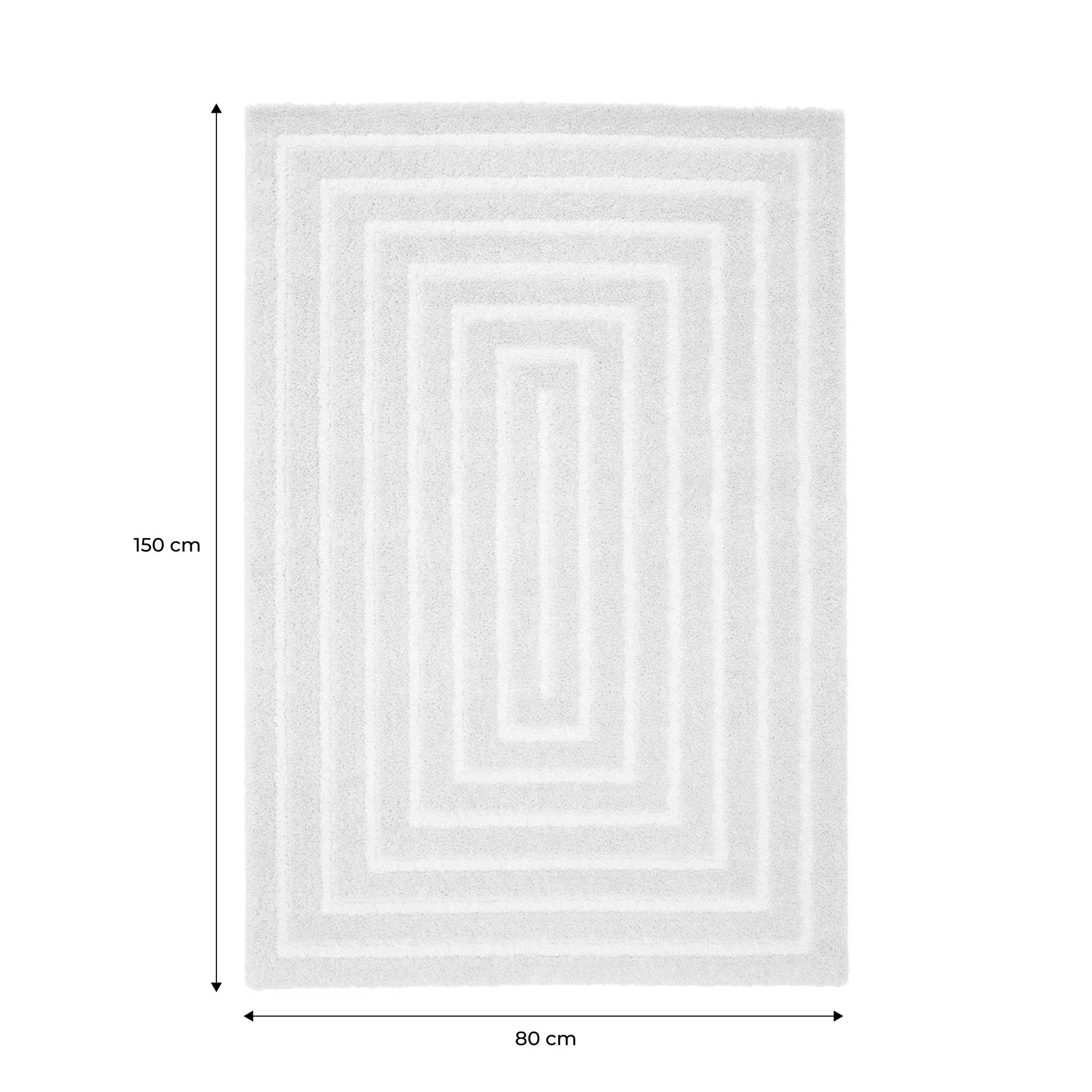 Tapis intérieur motif rectangle beige et crème SILO