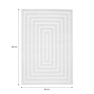 Tapis intérieur motif rectangle beige et crème SILO