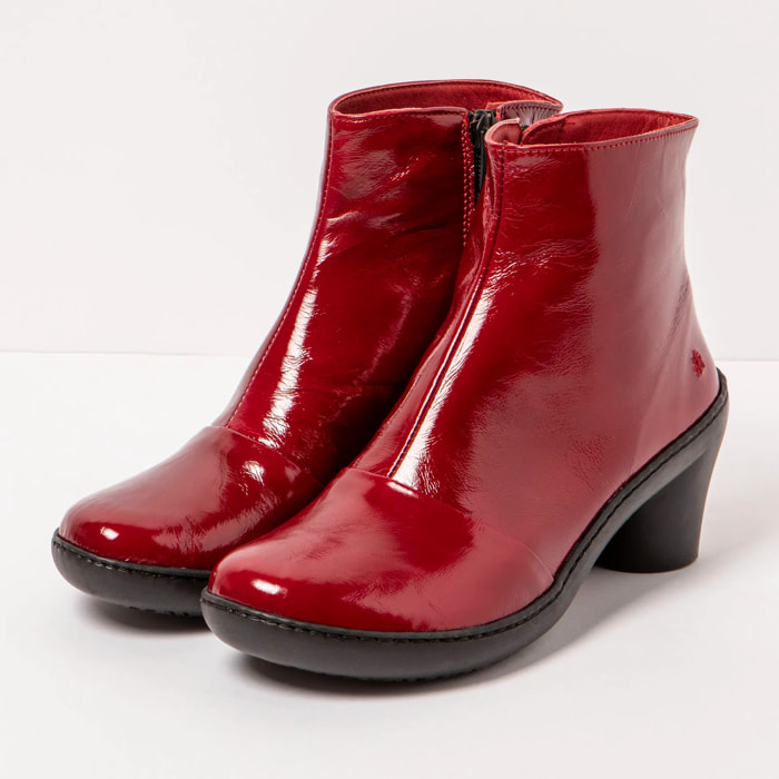 Botines con tacón 1442 PATENT FLASH RED/ ALFAMA color Red