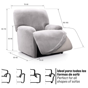 Funda TERCIOPELO ANTIMANCHAS Multi elástica para RELAX PIES JUNTOS modelo VERONICA