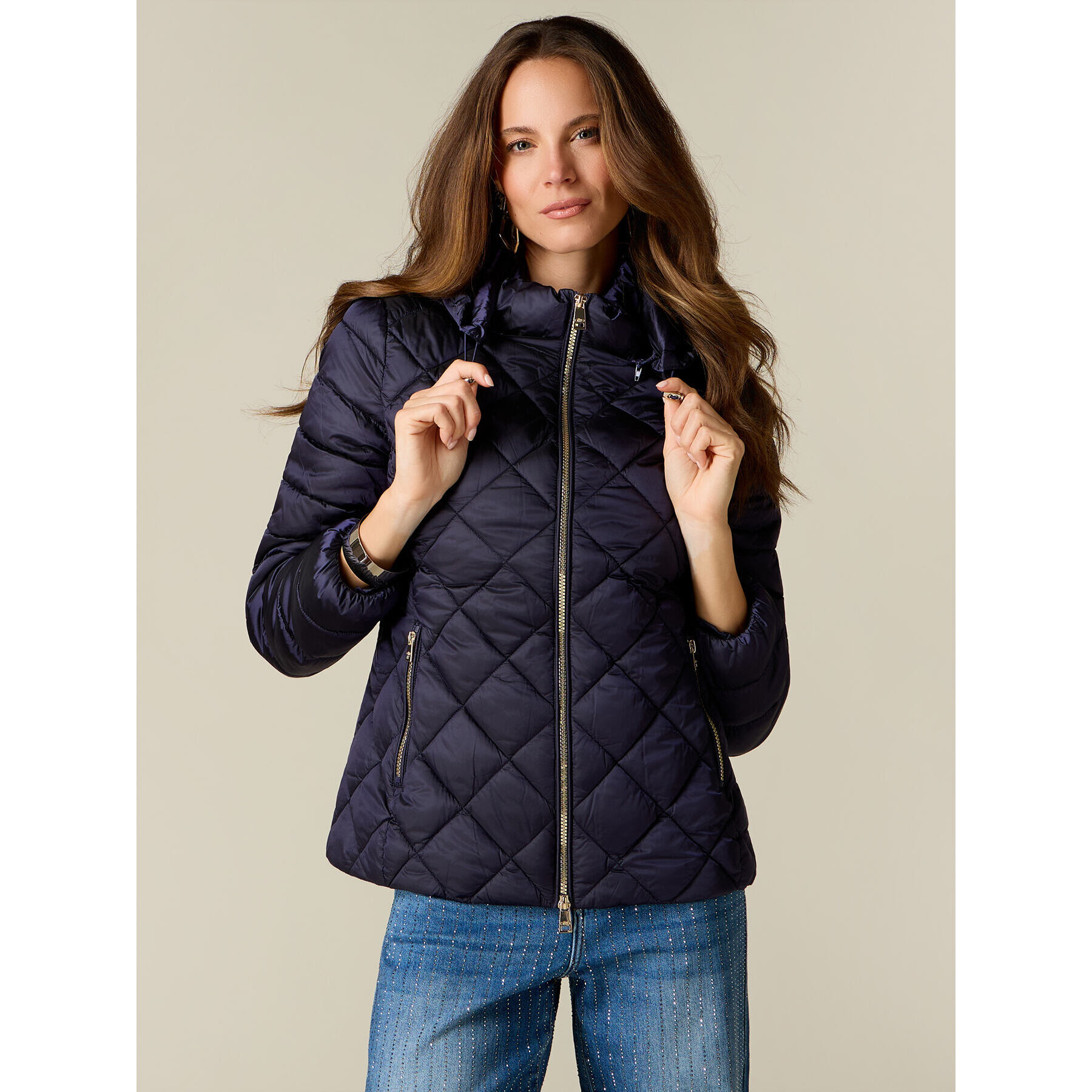 Oltre - Piumino lightweight con trapuntature combinate - Blu