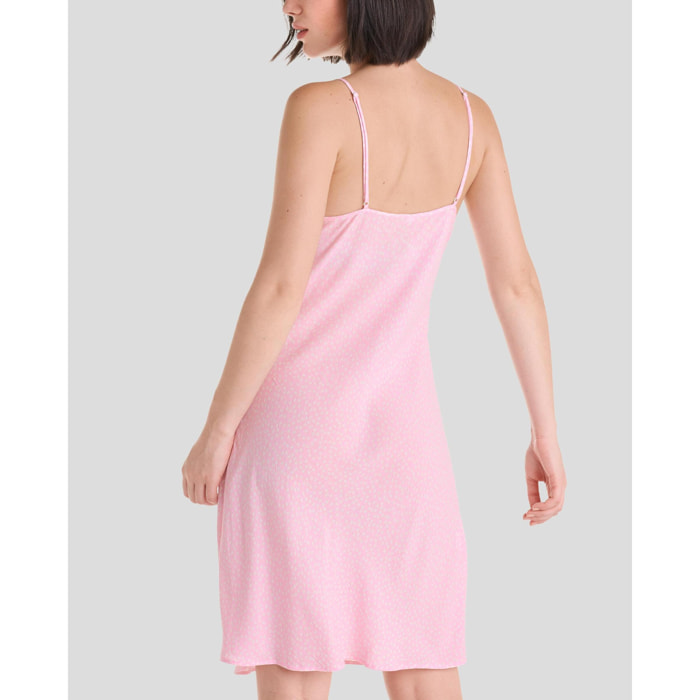 Camisón corto mujer viscosa topitos ligero
