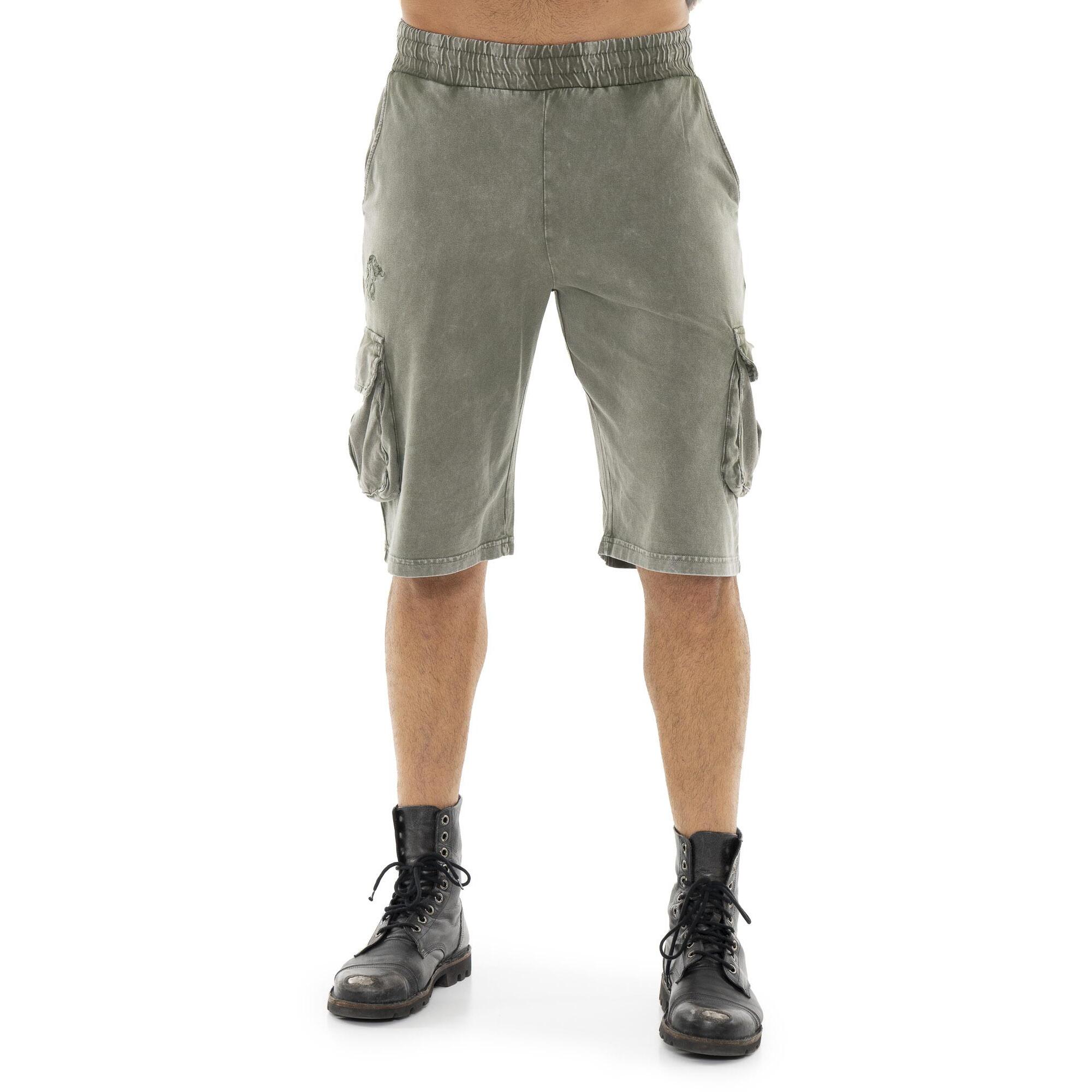 Shorts cargo de hombre en tejido Leone Old Wash