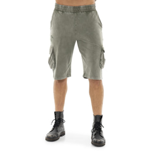 Shorts cargo de hombre en tejido Leone Old Wash