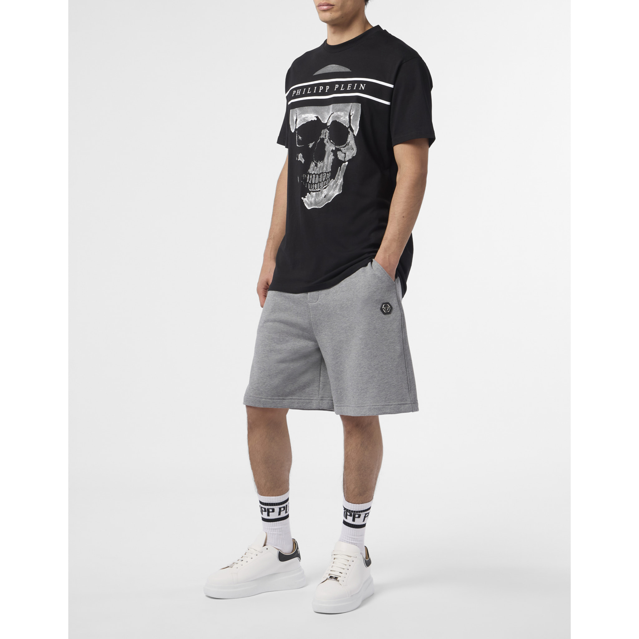 PHILIPP PLEIN Round Neck T-Shirt Skull Logo Line