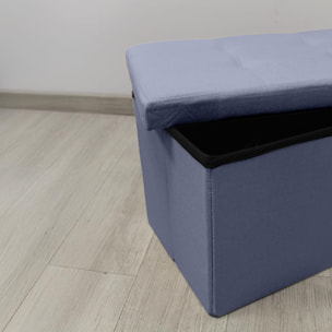 Pouf contenitore imbottito in tessuto con seduta lunga, panca multifunzione con spazio interno, ideale come poggiapiedi, seduta o contenitore, pratico e versatile per soggiorno, camera o ingresso, facile da pulire, dimensioni 76x34x34 cm