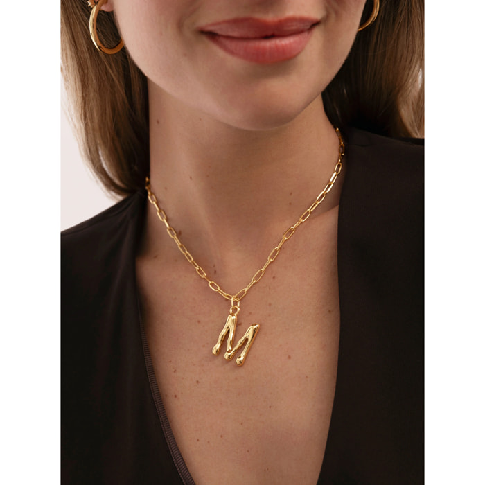 Collar Personalizado Chic Letter XL Acero Baño Oro