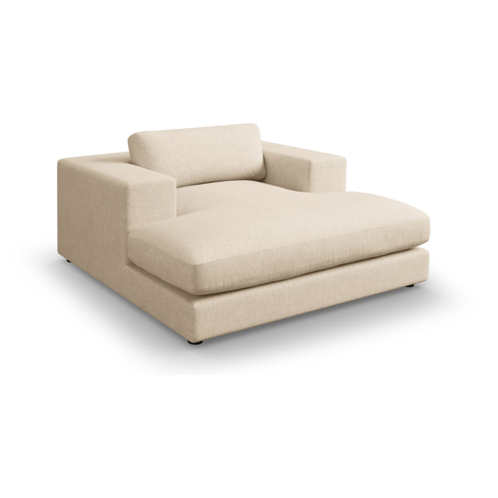 Méridienne "Tendance" en tissu structurel beige
