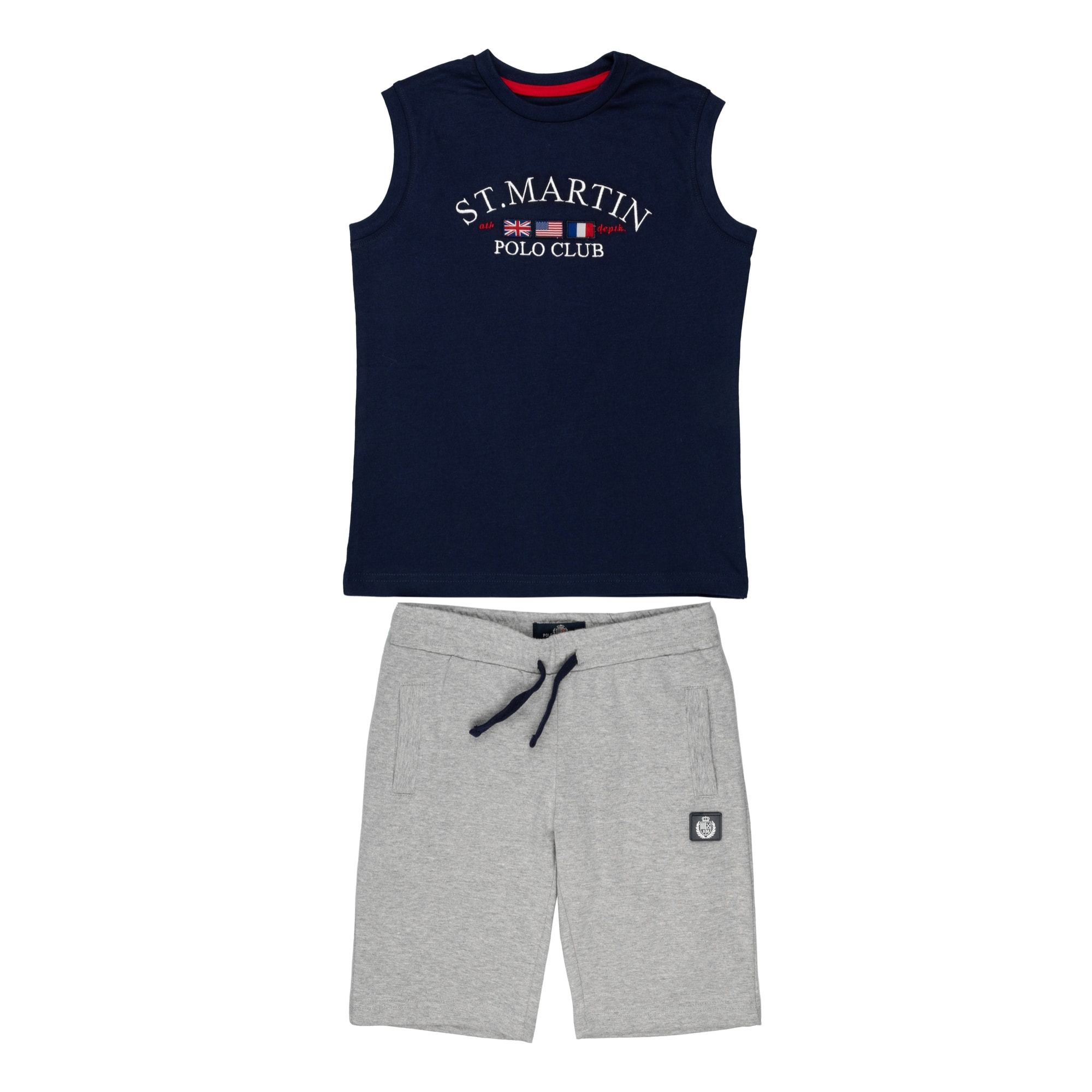 Set canotta e bermuda jersey Polo Club St Martin Blu