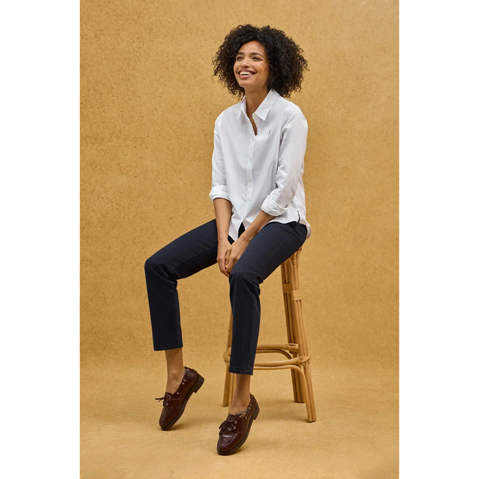 Camicia oxford bianca regular fit con ricamo Rigby Go