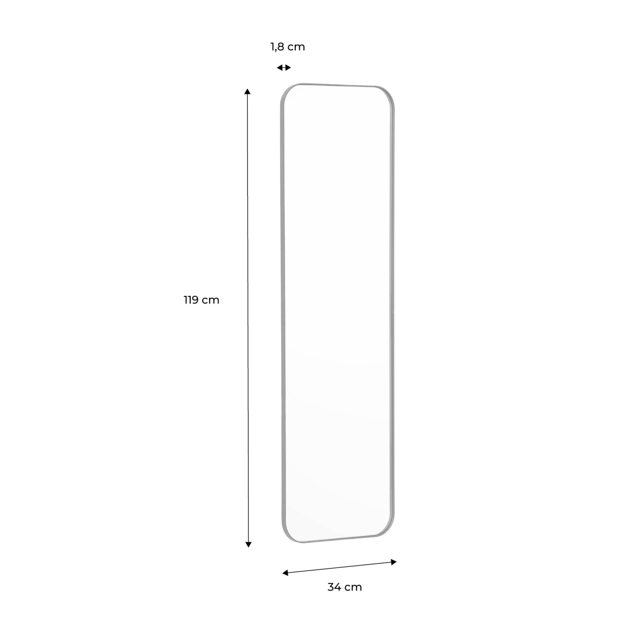 Miroir rectangulaire acier noir 34 x 119 x 1.8 cm - Harold