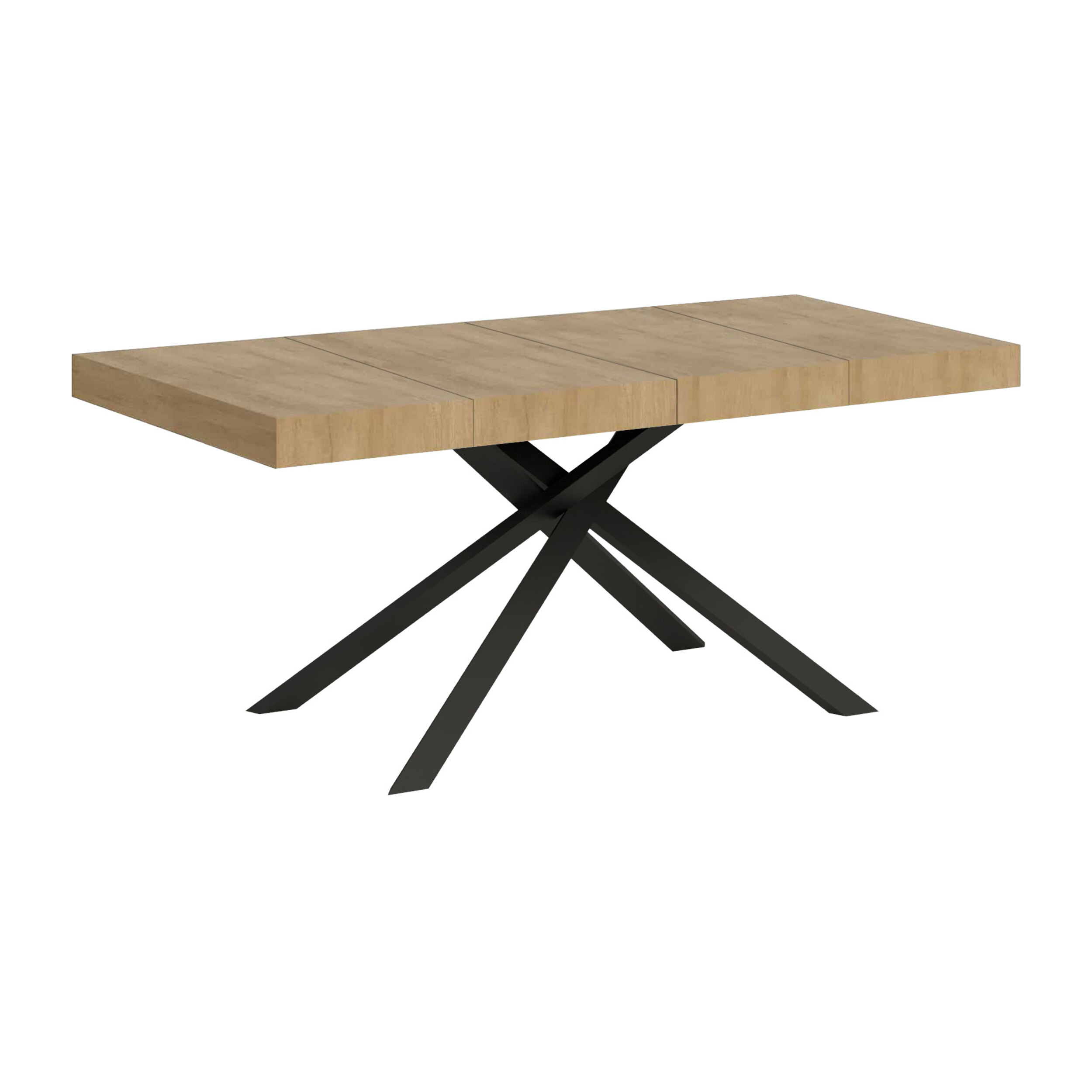 Mesa extensible 90x120/224 cm Karida Premium roble natural patas antracita