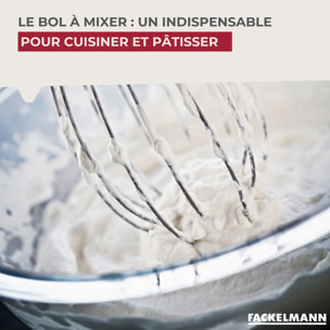Set 3 en 1 Bol à Mixer, Râpe et Passoire 26 cm Fackelmann
