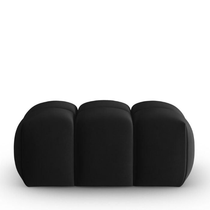 Pouf "Lorella" en velours noir