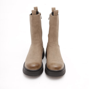 STIVALETTO ELASTICO E ZIP TORTORA