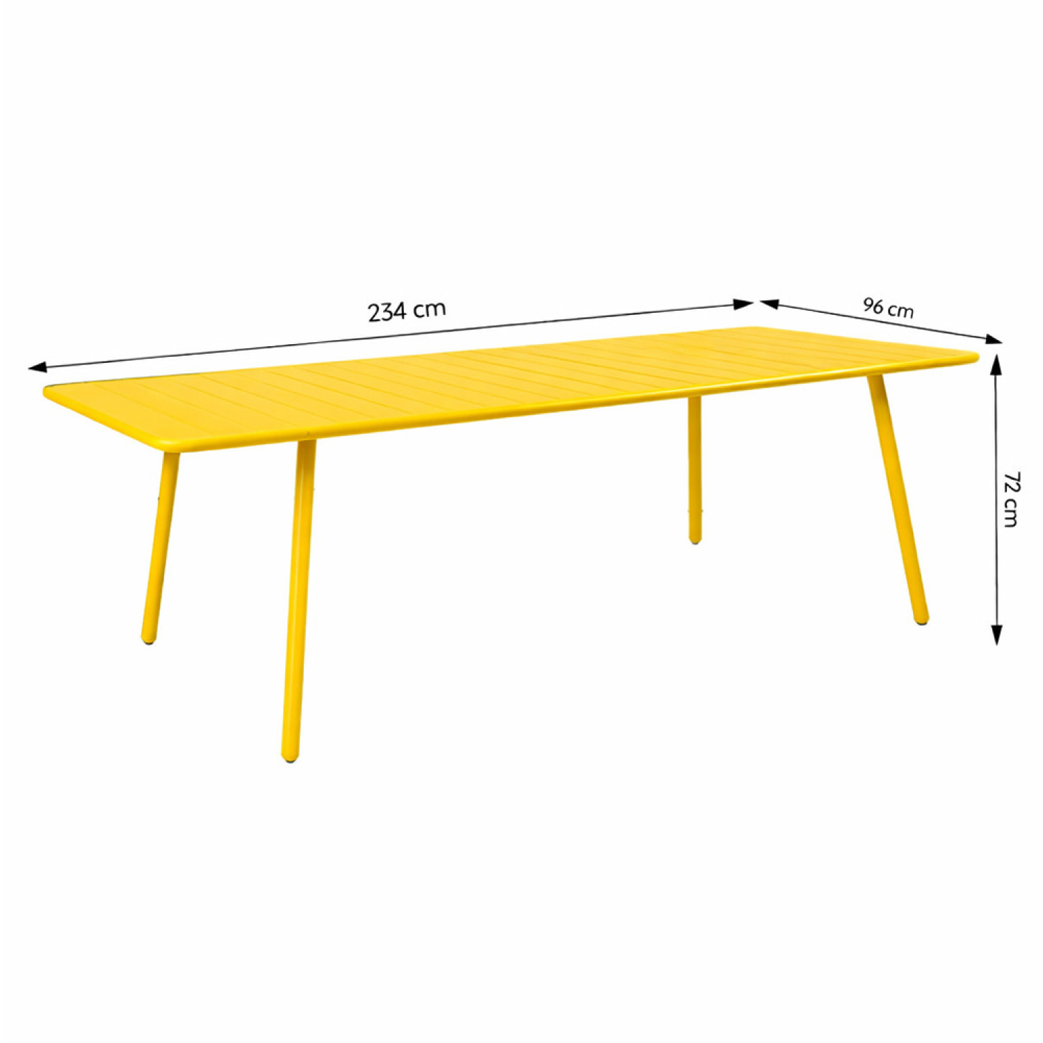 Table de jardin 10-12 places 234cm jaune EVORA