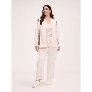 Fiorella Rubino - Pantaloni cargo con stampa macula - Beige