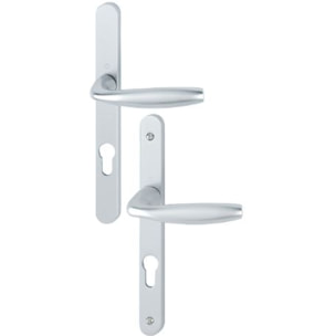 Ensemble sur plaque étroite saillie réduite New York HOPPE 099KH300LMSGL/1810 Inox F9 - Clé i - Mont/Rap/ép.68/77 - 3397875