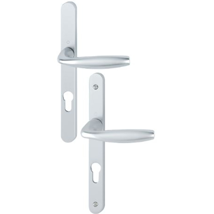 Ensemble sur plaque étroite saillie réduite New York HOPPE 099KH300LMSGL/1810 Inox F9 - Clé i - Mont/Rap/ép.68/77 - 3397875